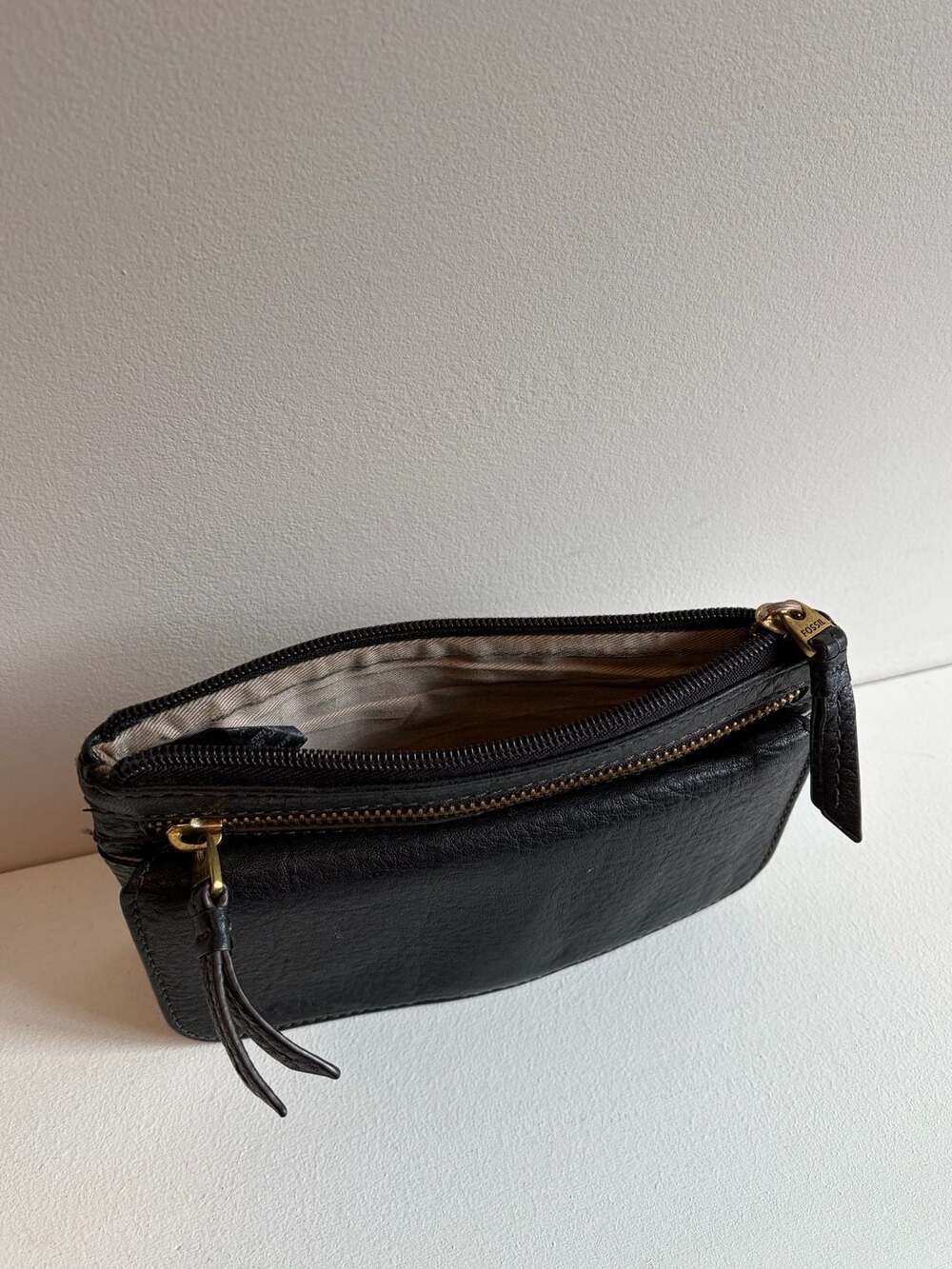 Fossil Logan Black Leather Double Zip Clutch Wallet - Picture 5 of 5